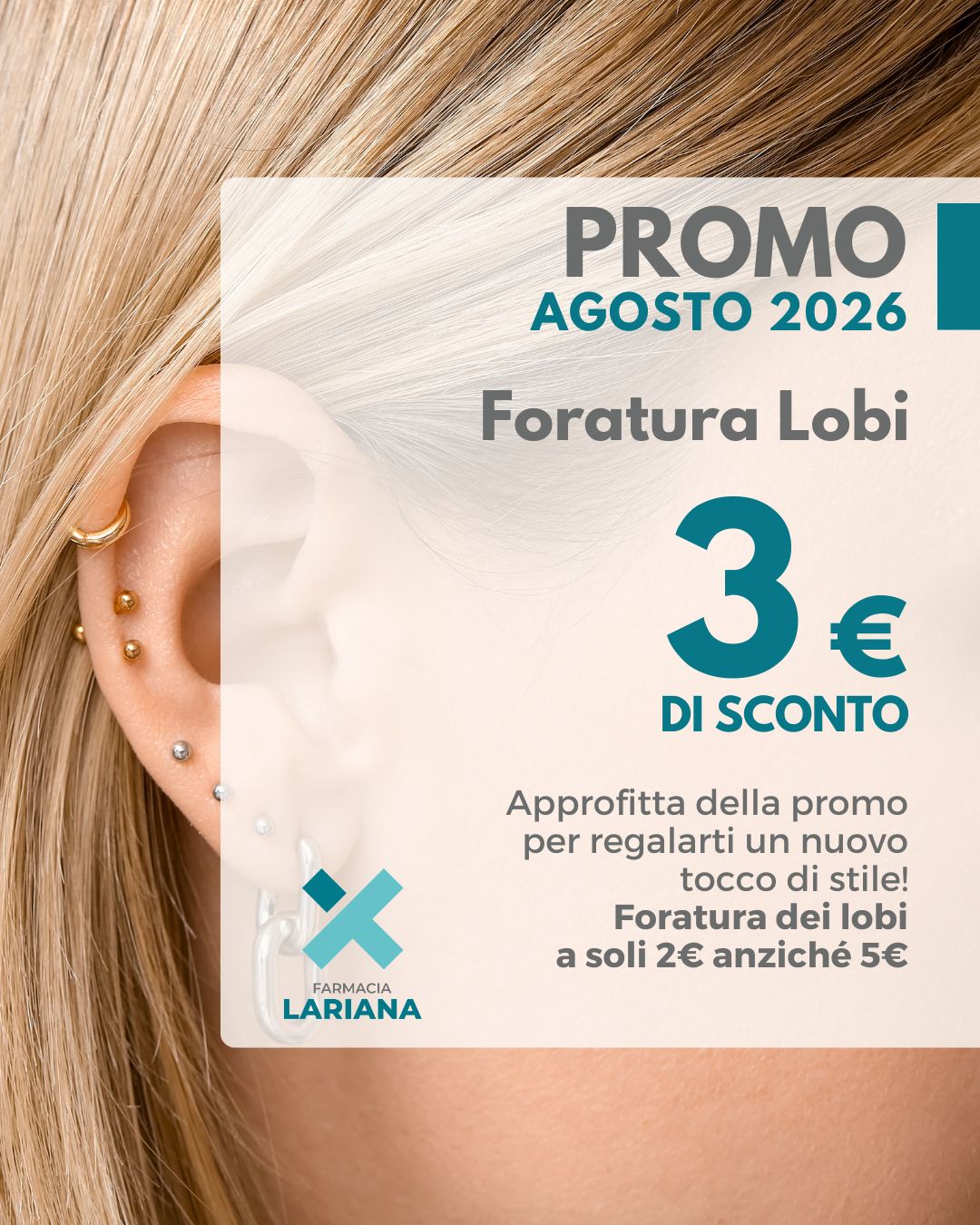 AGOSTO 2026 promo foratura lobi farmacia lariana